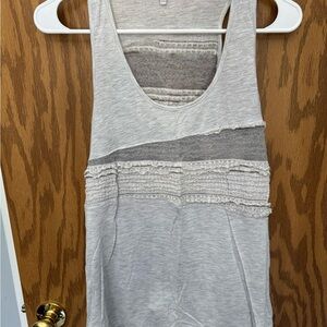 Mystree Light Gray Layered Texture Tank Top, Large